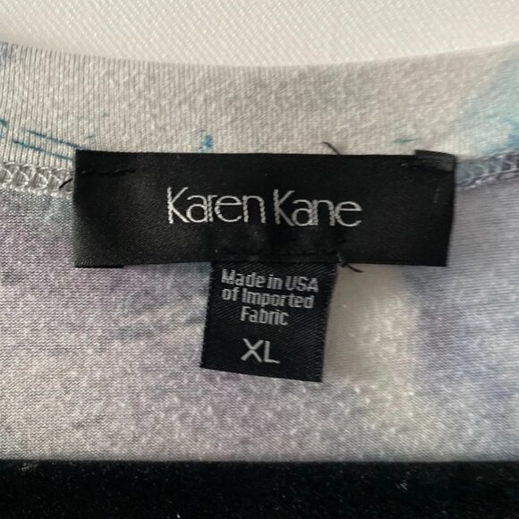 Karen Kane Womens Multicolor Asymmetrical Hem Tie Dye Tunic Blouse Top Size XL - Picture 3 of 9